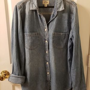 J Crew Denim Chambray Shirt 12T